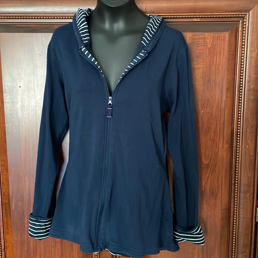 Columbia front zip omni-wick top cuffs roll up with  hood back btm drops Sz M
